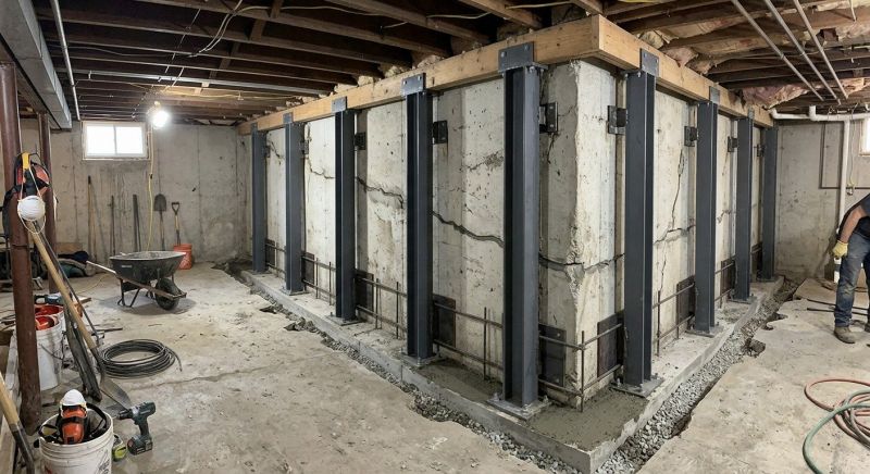 Basement Stabilization in Waltham, MA
