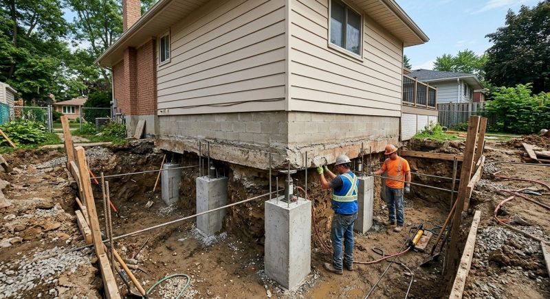 Basement Underpinning in Waltham, MA