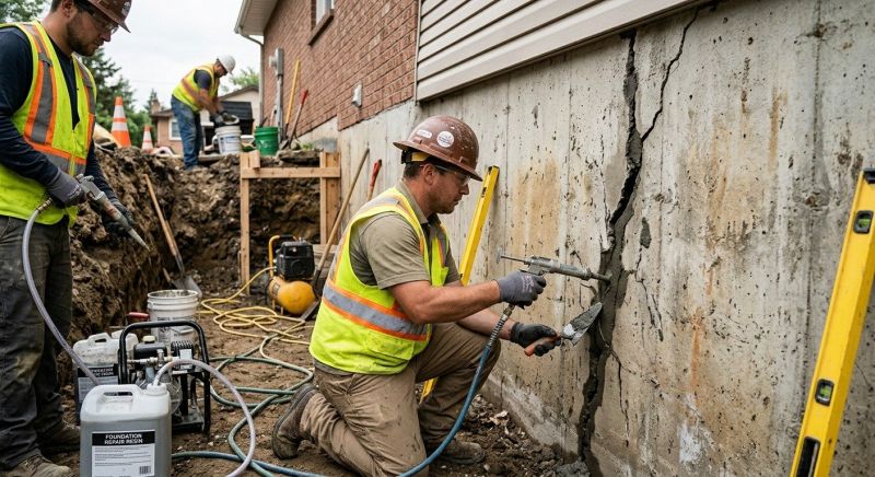 Cracked Foundation Repair in Beverly, MA