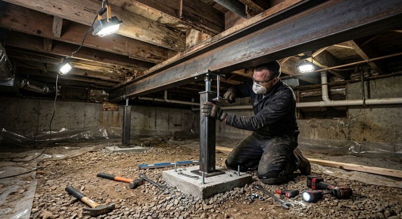Crawlspace Structural Repair in Waltham, MA