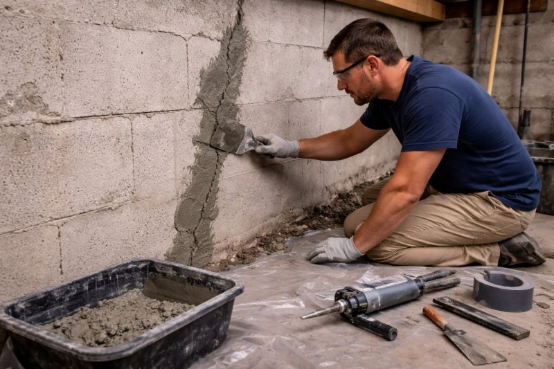 Foundation Crack Repair in Groton, MA