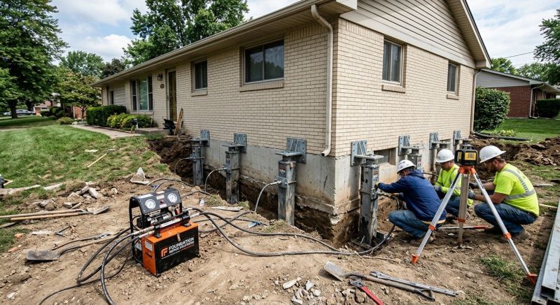 Foundation Pier Leveling in Waltham, MA