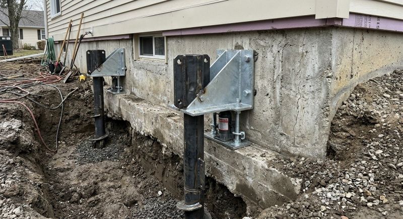 Foundation Pier Leveling in Waltham, MA