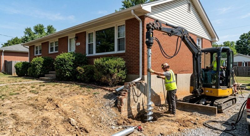 Helical Pile Installation in Waltham, MA