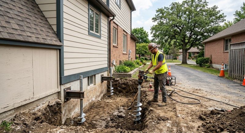 Helical Pile Installation in Waltham, MA