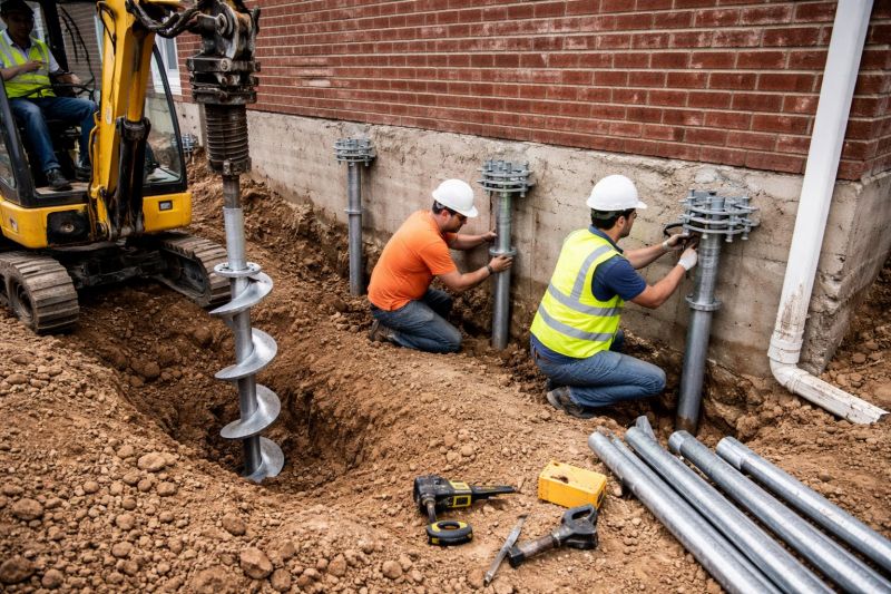Helical Pile Installation in Waltham, MA