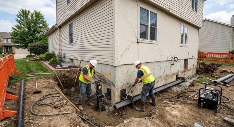 Sinking Foundation Repair in Saugus, MA