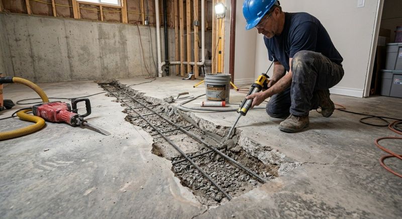Slab Foundation Repair in Waltham, MA